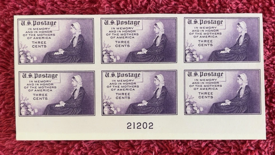 Scott #754, 3c Mother's Day Special Printing, Bottom Pl#21202, NGAI (R5-50) - Image 1 of 1