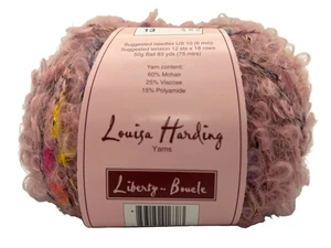 Louisa Harding Liberty Boucle - #13 madeja de hilo mezcla de mohair lazo rosa voluminoso - Imagen 1 de 3