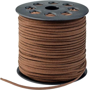 3Mm X100 Yards Coffee Suede Cord Suede Lace Faux Leather Cord with Roll Spool fo - Picture 1 of 12