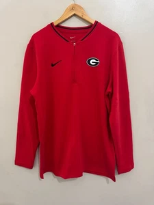 Nike UGA Georgia Bulldogs Team Issue On-Field Coach 1/2 Zip Jacke Rot Herren L - Bild 1 von 9