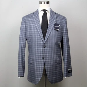 Jos A Bank Tailored-fit Windowpane Men's Blazer Sportcoat Dark Grey 44L E101556 - Picture 1 of 23