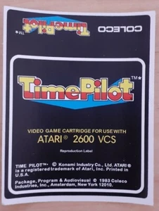 Ersatz Atari 2600 Coleco Time Pilot Etikettiermaschine Schnitt - Bild 1 von 3