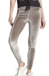NWT CHASER Women’s RETRO Y2K VELVET MID RISE LEGGINGS Sttetch Skinny Pants sz M - Picture 1 of 6