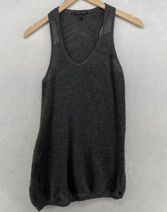 EILEEN FISHER Pullover S Merinowolle Metallic Tankschaufel Hals Racerback grau - Bild 1 von 13