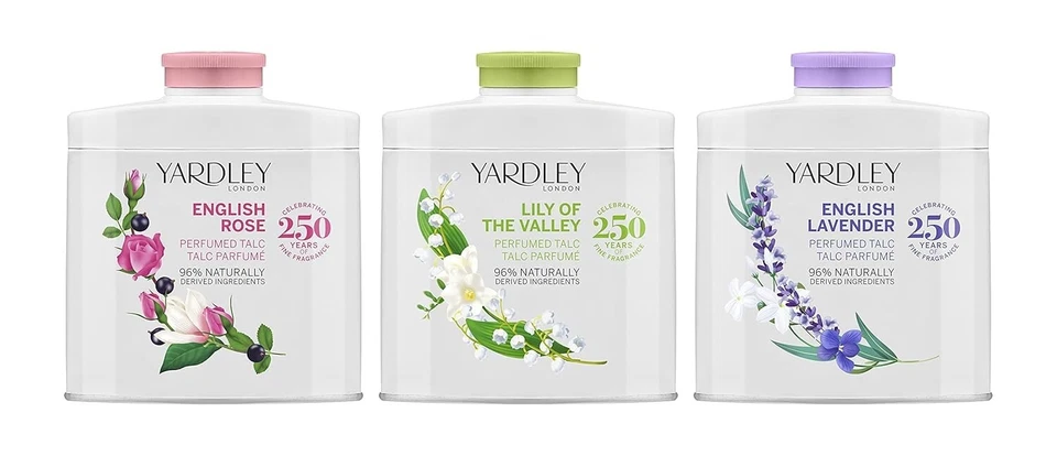 Yardley Fragranced Talc Collection English Lavender, Rose, Lily of the Valley - Image 1 of 1
