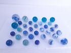 vintage marbles lot of 32 Whites and Blues colors as shown Free Shipping 