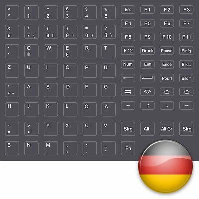 TASTATURAUFKLEBER KEYBOARD STICK DEUTSCH GERMAN DUNKELGRAU DARKGREY DELL C D-SER