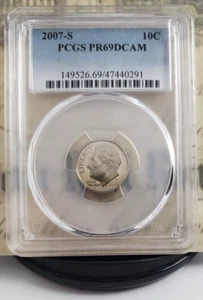 2007-S Roosevelt Proof Dime - PCGS PR69DCAM - Nice Toning! 0291 - Picture 1 of 6