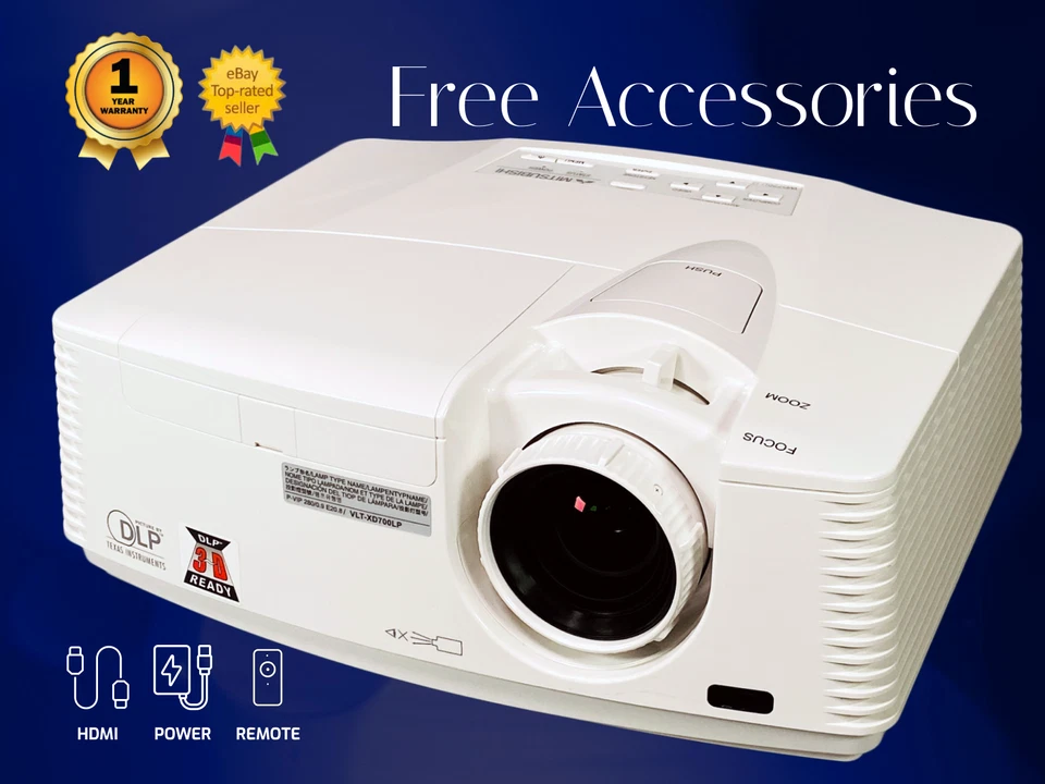 Mitsubishi WD720U Projektor DLP Professionell 4300 Ansi PC 3D Bereit HDMI W/ - Bild 1 von 4