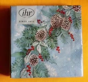20 Serviette Tannenzapfen Winter gefroren Reif 1 Packung OVP Cocktailservietten - Bild 1 von 2