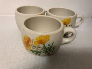 3 Syrakus China RESTAURANT WARE Kalifornien MOHNBLUMEN Becher Tassen A T & SF Eisenbahn - Bild 1 von 4