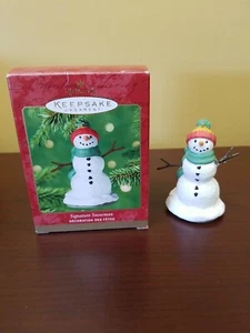 2000 Hallmark Keepsake Ornament Signature muñeco de nieve tejido sombrero y bufanda 2000 con caja - Imagen 1 de 10