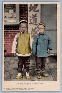 Hand Colored Postcard Po and Wing In China Town Los Angeles CA. 1906 - Picture 1 of 2