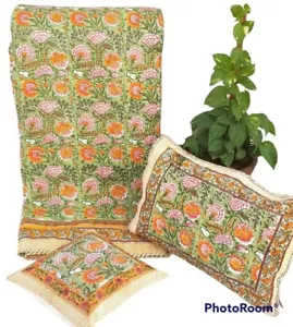 100 % Baumwolle Handarbeit Indisch Winter Wende Tagesdecke Razai Quilt Maschi... - Bild 1 von 1