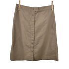 Gap Midi Skirt Size 8 Long Modest Slit Canvas Tan Brown Classic Jean Denim