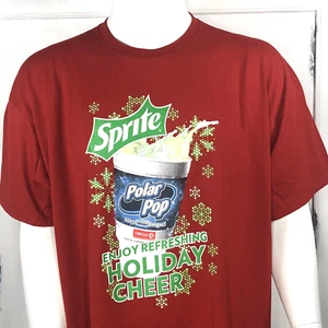Christmas Sprite T Shirt Mens XL VTG Circle K Polar Pop Holiday Cheers Soda Cup - Picture 1 of 8