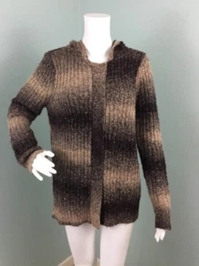 NWT Women's Michael Stars Zip Up Hoodie Java Space Dye Sweater Sz S Small - Picture 1 of 9