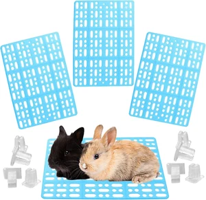 JSLZF Rabbit Cage Mat for Feet, 4 PCS Plastic Rabbit Feet Pad Bunny Cage Floor - Picture 1 of 12