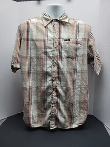 G Unit Button Down Shirt Mens sz L Multicolor Check & Plaid Classic Short Sleeve - Picture 1 of 16