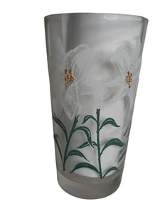 MCM Peanut Butter Drinking Juice Glass Tumbler Easter Lily Estate find 5" - Picture 1 of 5