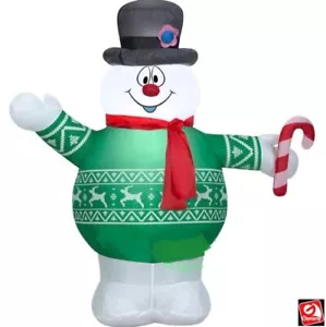 WEIHNACHTEN SANTA FROSTY DER SCHNEEMANN HÄSSLICHER PULLOVER 3,5 FUSS luftgeblasen aufblasbar EDELSTEIN - Bild 1 von 3