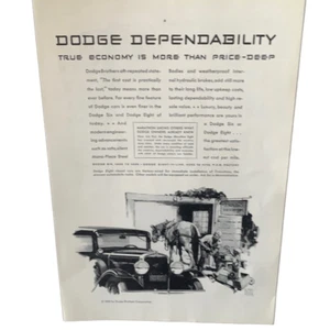 Vintage 1930 Dodge Dependability True Economy Ad Advertisement - Picture 1 of 4