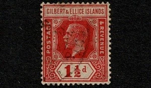 1924 KGV 1½d Scarlet Die II SG 29 CDS Used toned gum From My Collection - Picture 1 of 2