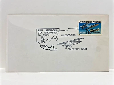 Pan American Lindbergh's Southern Tour US Mail Cover FDC Brookfield, IL (1977) - Image 1 of 2