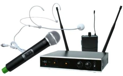 E-Lektron IU-2082HM UHF Funkmikrofon System Hand- + Headset-Mikrofon Satz Set - Bild 1 von 4