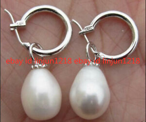 14K GOLD Natural 8-9MM AAA PERFECT Pink White Black South Sea Pearl Earrings