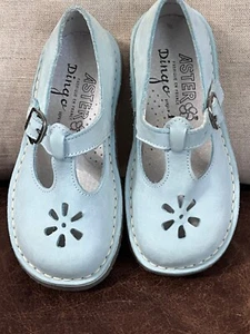 ASTER DINGO SOFT LEATHER T STRAP SHOES LIGHT BLUE NWOB 28 11 FRANCE BUCKLE - Picture 1 of 4
