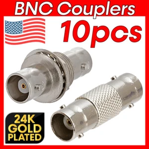 10 Pack BNC Coupler BNC Adapter Female Connection Coupler for Panel RG59 RG6 - Picture 1 of 6