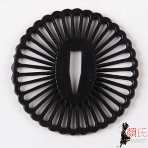 Protector de mano Tsuba de hierro de repuesto para limpieza de espada Katana Wakizashi japonesa - Imagen 1 de 4
