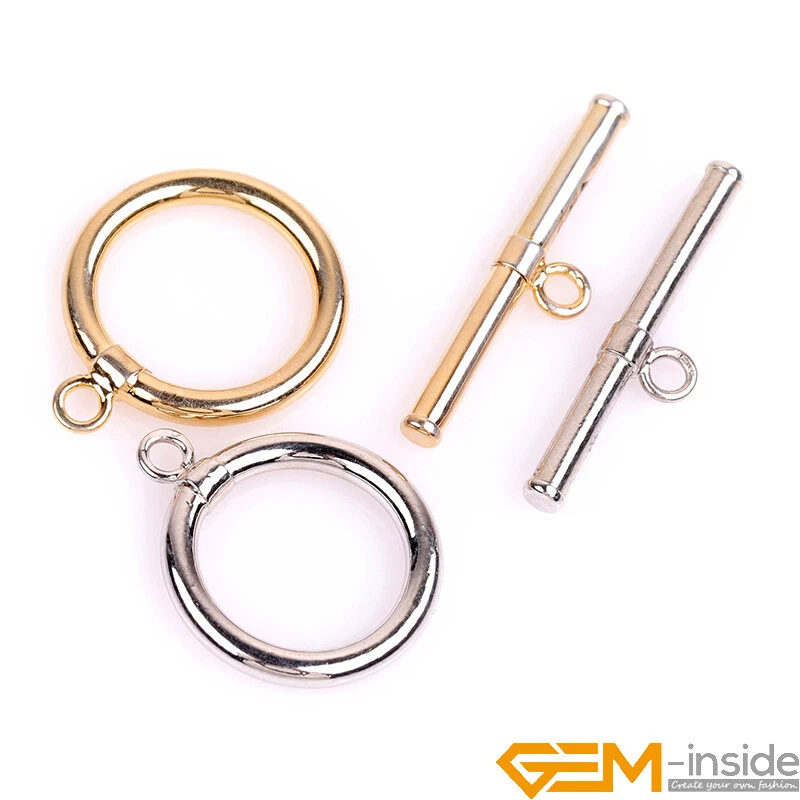 14K Gold Filled Toggle Clasps Necklace Jewelry Making Closures Circle Clasp - Image 1 of 4