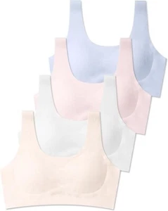 Girls Soft Breathable Sports Training Bras Seamless 4 pack sz M (10-12 yrs) - Picture 1 of 7