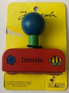 Stempel Namensstempel Blume+Tigerente Name Daniela Holzstempel - Bild 1 von 1