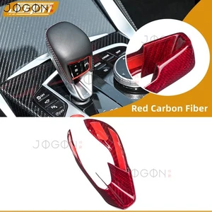Red Carbon For BMW X3M X4M X5M X6M M2 M3 M4 G87 G80 G82 G83 Gear Shift Knob Trim - Picture 1 of 12