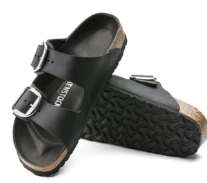 Birkenstock Arizona Big Buckle Nubuk Damen Sandalen EU 40 / US 9 - Schwarz - Bild 1 von 14