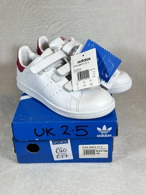 New Adidas Originals Women’s Girls UK 2.5 EUR 35 Stan Smith CF C White Trainers - Image 1 of 4