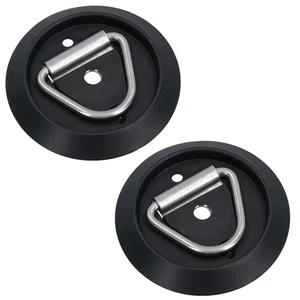 Stainless Steel Surface Mounted D Ring Tie Down Lashing Ring Trailers Trucks 2pc - Picture 1 of 7