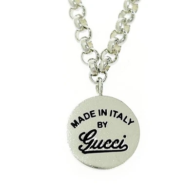 Collana GUCCI in argento con logo tondo e scatola 20,9 g 925 inciso 463258... - Immagine 1 di 4