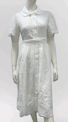 BNWT $100 CAROLINE MORGAN sz 8 XS DRESS  BROCADE Button Front Fit & Flare #B5 - image 1 of 4
