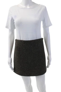 COS Women's Zip Closure Unlined Micro Mini Skirt Herringbone Black Size 4 - Picture 1 of 6