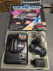 SEGA Genesis 16-Bit Console Model 1 1601 in Box w/ Controller, Cords, & Sonic!