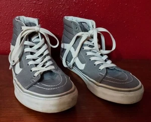 Vans Off the Wall Sk8 Hi Mens Sz 7 Women sz 8.5 Gray Classic Skate Shoe HighTop! - Picture 1 of 10
