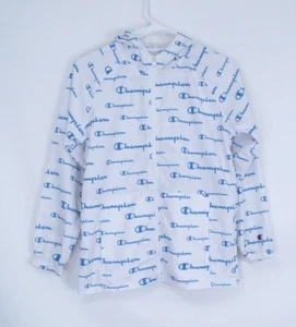 Script Logo Champion Big Boys Allover Windbreaker bianco/blu taglia media - Foto 1 di 5