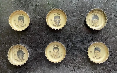 1968 Coca-Cola Coke Caps Lot of 6 Red Sox -George Scott, Jim Lonborg - Image 1 of 2