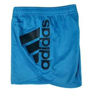 Adidas Kids Blue Polyester Elastic Waist Logo Performance Pull On Shorts S 7/8 - Picture 1 of 2