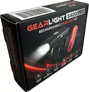 GearLight S400 Pro Rechargeable Bike Light Set Headlight & Taillight (New) - Picture 1 of 4