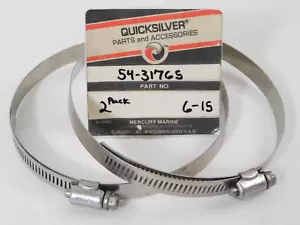 Two (2) Genuine Quicksilver Mercury EXHAUST BELLOW CLAMPS 54-31765 MARINE BOAT - Foto 1 di 4